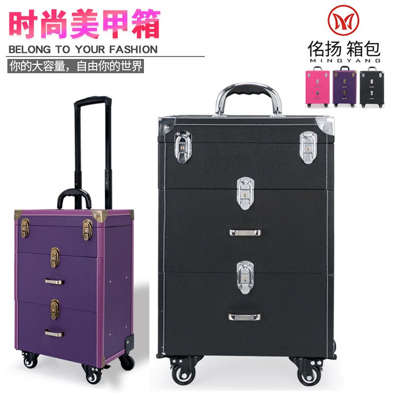 Advanced Professional Tattoo Nail Art Case Universal Brake Wheel Rod Cosmetic Case Multi-Level Large Capacity Beauty Toolbox - Image 5